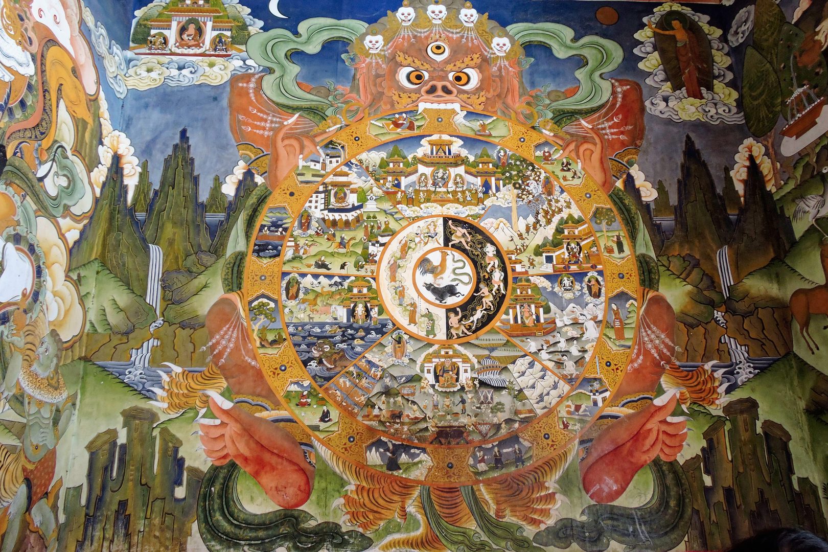 The massive fortress-like Tawang Monastery perched high in the clouds of Arunachal Pradesh