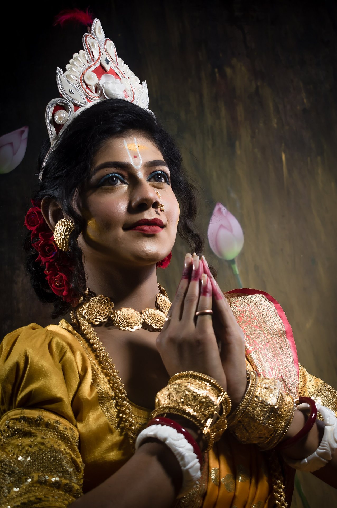 Traditional Indian host offering a warm and respectful Namaste welcome
