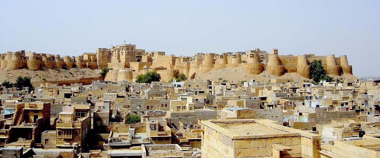 Living golden sandstone bastions and bustling residential quarters of Jaisalmer Fort