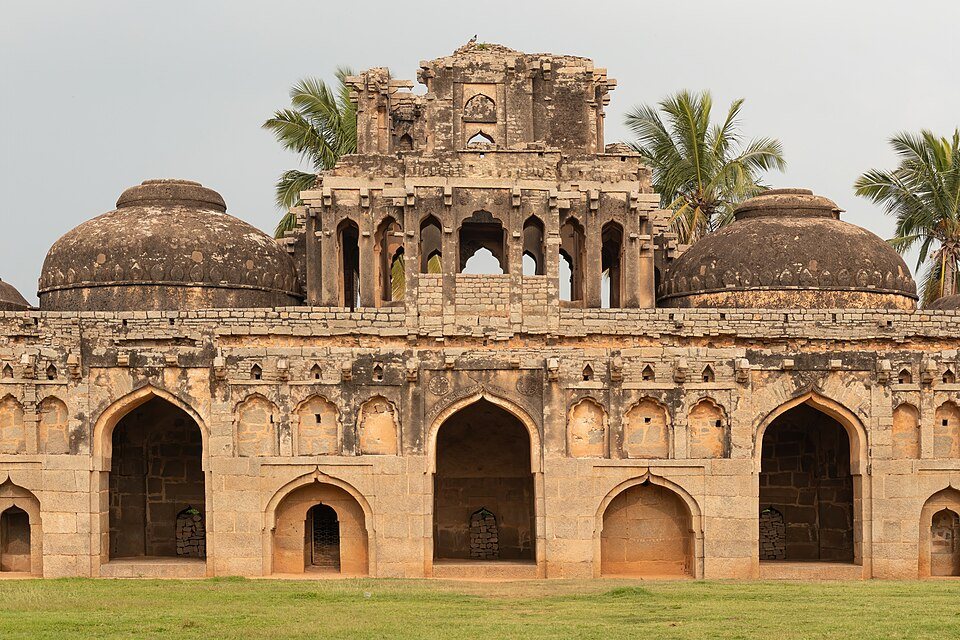 Domed Elephant Stables architecture of the Vijayanagara Empire in Hampi